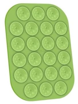 Celly, Ventosa Rettangolare Per Telefono Con 22 Ventose in Silicone, Supporto Portacellulare Versatile, Colore Verde, 9 x 6 cm