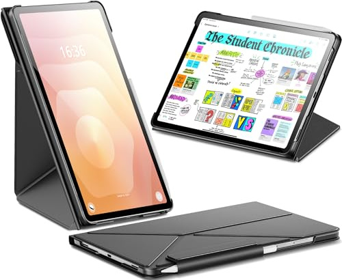 INFILAND Hülle für Samsung Galaxy Tab S11 2025 11 Zoll 5G SM-X730 / SM-X736B, Schlanke Schutzhülle, Multi-Winkel Magnetischem Ständer, Auto Schlaf/Wach Funktion (Schwarz)