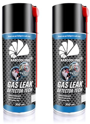 2x AABCOOLING Gas Leak Detector 300ml – Test Spray for Natural Gas and LPG Connections on Gas Hobs, Heaters, Bottles and Camping Stoves