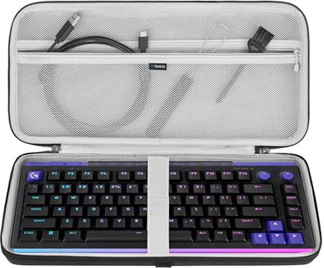 Geekria Keyboard Hard Shell Case, Compatible with Logitech G512 X 75, Alto Keys K75M, nuphy Kick75, Attack Shark ajazz AK820, Redragon K673, YUNZII B75 Travel Carrying Bag (Dark Gray)