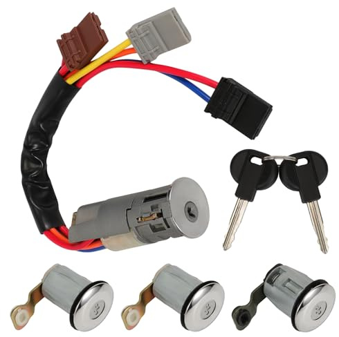 Neiman Zündunng Interrupteur de serrure Berlingo 1996-2008 Partner 806 | 106 I 106 II,Kit de verrouillage d'allumage 252522 9170.G3 9790461580,1 barillet d'allumage 3 barillets de portes 2 clés