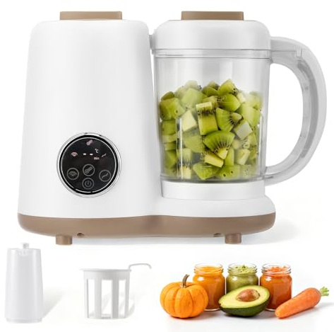 Baby Food Maker, Baby Food Processor and Steamer Blender All in One with Steriliser, Bottle Warmer & Defrost, 1000ml Large Capacity LED Touch Screen for Fruit, Vegetables, Beef, Chicken, Fish,BPA-Free