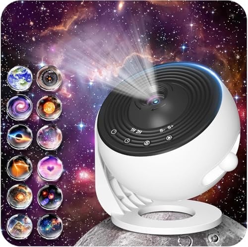 FlyEagle Projecteur Ciel Etoile Pour Enfants Et Adultes Projecteur Galaxie Avec Disques PlanéTaires 13 En 1 Planetarium Projecteur Veilleuse Led Avec Minuterie