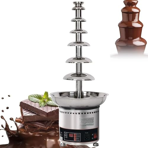 Chocolate Fondue Fountain, Large Capacity Machine with Temperature Control 30-150℃ for Chocolate and Cheese
