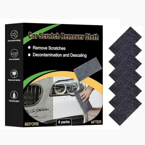 Scratch Remover, Panno per Rimuovere Graffi e Iucidare – Rimuove Graffi, Segni di Graffi, Ossidazione e Catrame in 60 Secondi – Nanotecnologia – Riutilizzabile(10 cm × 20 cm, 6 pezzi)