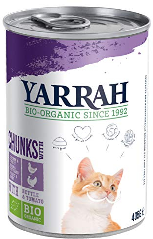 YARRAH Bio Katzenfutter Bröckchen Huhn und Truthahn 405g, 12er Pack (12 x 405 g)