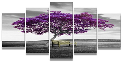 Visario Bild & Kunstdruck 200 x 100 cm der Deutschen Marke ArtNr 6339 Bilder auf Leinwand Kunstdrucke Baum Wandbild fünfteilig