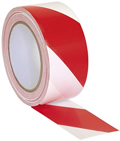 Sealey Hwtrw Hazard Warning Tape 50Mm X 33Mtr Red/White