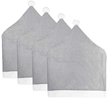 Wankd 4er Set Stuhlhusse, Weihnachten Stuhlhussen,Santa Claus Stuhlhusse Weihnachtsmütze Weihnachtsmütze Weihnachten Stuhl-Abdeckung Christmas Chair Cover Nikolausmütze Dekoration…