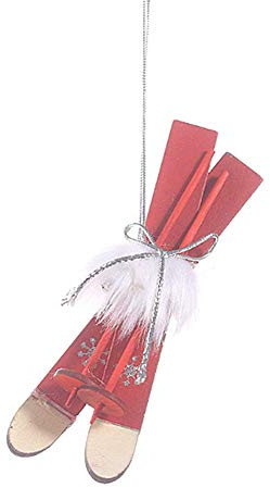 Molinter Weihnachtsbaumschmuck Tannenbaum Deko Christbaum Feder Schlitten Anhänger Weihnachtsanhänger Geschenkanhänger (Rot)