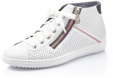 Rieker Damen Low-Top Sneaker L9427, Frauen Halbschuhe, lose Einlage,Sportschuhe,Freizeitschuhe,Turnschuhe,Laufschuhe,Weiss (80),38 EU / 5 UK