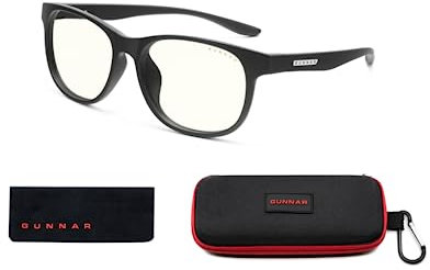 Gunnar Gaming- und Computerbrille - Kids - Rush, Onyx Rahmen, Clear Natural Linsen - Blaulichtfilter Brille, Premium Blaufilter, UV-Schutz,