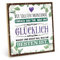 TypeStoff Holzschild mit Spruch – glücklich – im Vintage-Look mit Zitat als Geschenk und Dekoration zum Thema Hygge und Wohlbefinden - HS-00867