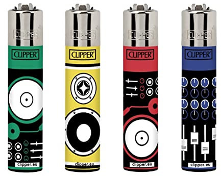 Clipper Classic Original Feuerzeug Feuerzeuge - DJ's - 4er Set + Clipper DHOBIA Feuerzeug