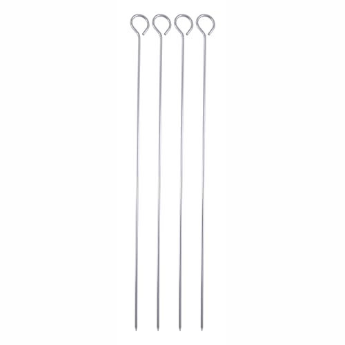 Set di spiedini per barbecue Bergner BBQ acciaio inossidabile argento (4 pezzi)