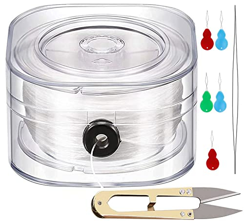 100Meter Gummiband für Armbänder Elastisch 0.7mm Klar Schmuckfaden Perlonfaden Nylonschnur elastisches Band für Armbänder, Perlenschmuck, Schmuckherstellung, Halskette, DIY Basteln
