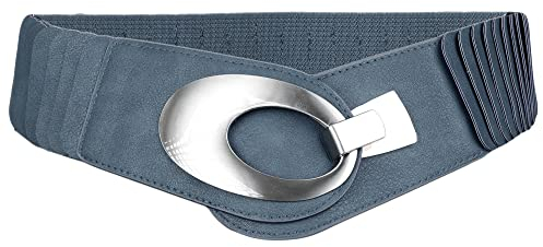 irisaa breiter Damen Gürtel Elastischer Taillengürtel, Hüftgürtel Stretch Gürtel mit Hakenverschluss, Damen Taillengürtel 2020:Jeansblau, Damen Taillengürte Größe:ONE SIZE