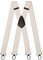 Olata Breite und Robuste X-förmige Hosenträger mit Karabinerhaken – 4 cm breit, Verstellbar, Unisex, Ideal für Arbeit und Alltag. Weiß (Schwarz Clips)