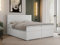 MKS MEBLE Boxspringbett 180x200 mit Bettkästen, Bett 180x200 mit Matratze und Topper, Polsterbett 180x200 mit Bettkasten und Matratze - PERA - Weiß Kunstleder - H4