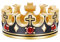 Dochais Schmuck Religiöses Kreuz klobige Edelstahlringe,Vintage christliche Ringe Hochzeitsband Schwarz Gold,König Ritter Krone Ring für Männer und Jungen (Gold, 62)