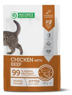 Natures P Cat Kitten Huhn mit Rinderbeutel, 100 g
