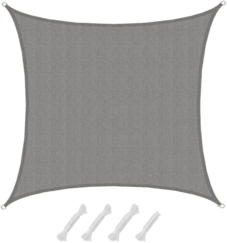 AMANKA Toldo Vela Rectangular 6x6-90% Protección UV - Toldo Permeable para Exterior - Tela Toldo Sombra - Toldo para Pergola - Tela Solar Exterior - Lona Camping Sombra Toldos de Piscinas Toldo 4m