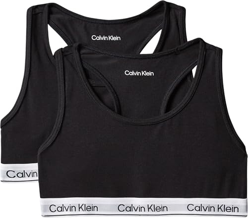 CK Jeans Bralette G80G800742 Bralette für Mädchen, Schwarz (Pvhblack/Pvhblack), Größe 40-42, 2 Stück, Schwarz (Pvhblack/Pvhblack), 12-14 Jahre