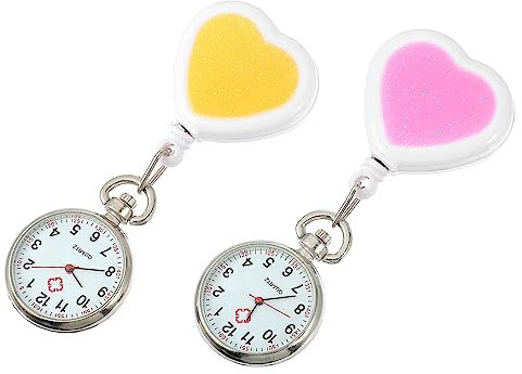 TINEASUR 2St Taschenuhr Armbanduhr Kinder kinderuhren genschenkideen sanduhren Kinder watsch Uhr Kinder uhrn fob Süße Uhr Sportuhr betrachten Krankenschwester Uhr Pflegeuhr Legierung Yellow
