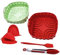 Kofebe 2 Pezzi Teglie in Silicone per Friggitrice ad Aria, Rivestimenti Riutilizzabili Antiaderenti, friggitrice aria accessori per Forno e Microonde 8 Pollici (Rosso+Verde)