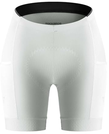 ROCKBROS TVI Radlerhose Damen Gepolstert mit Tasche, Fahrradhose Kurz Sommer Atmungsaktive Schnell Trocknende Radhose Elastische mit Polster