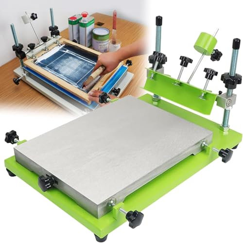 Professionelle Manuelle Siebdruckmaschine,Verstärkter 1,46 Mm Drucktisch,Hochtemperatur-Einbrennlack,3 Größen (240x300mm,405 X 310 Mm,590x440mm) Für Textil/Metall/Holz,405 * 310