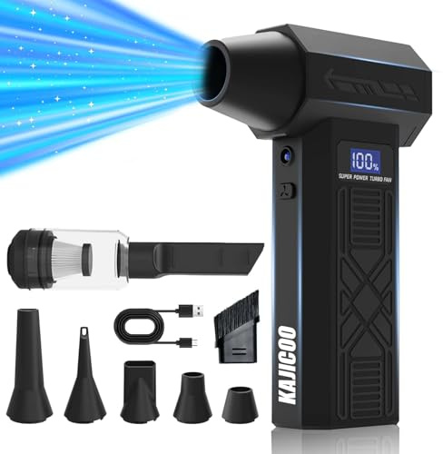 Compressed Air Duster & Small Vacuum, 130000RPM, 2in1 Electric Air Duster