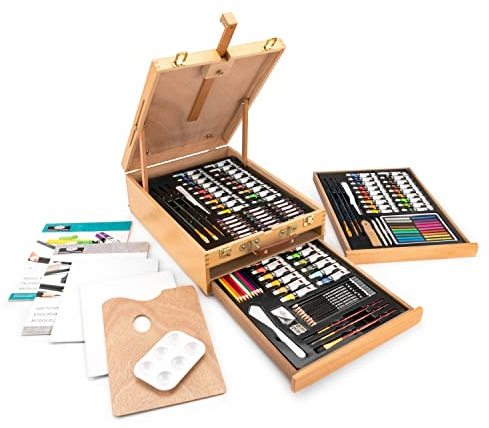 Royal & Langnickel REA6150 - Staffelei Set mit Allen Malmedien, 150-teilig