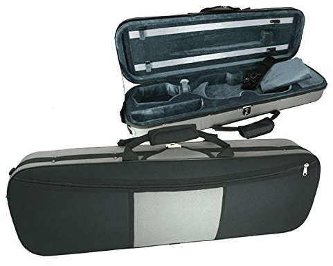 GSJ 4/4 Größen schwarz/grau 2-Tone Ovaler Geigenkasten
