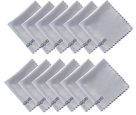 Wisdompro Brillenputztücher 12 Stück 12 X 12 cm, Brillenputztuch Microfaser Optikerqualität, Brillentuch für Brillen, Handys, Kameras und Monitore