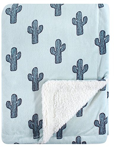 Yoga Sprout Mink Blanket with Sherpa Backing, Cactus