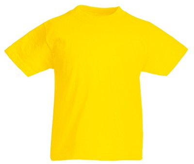 Fruit of the Loom Kids Original T Shirt - 21 Colours / Age 3-15 Ye - Yellow - 78