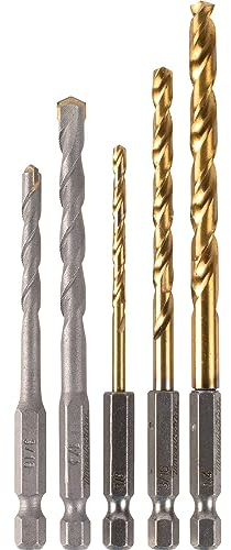 Makita d-23765 Mauerwerk und Metall Bohrer Set (5 Stück), 1/10,2 cm