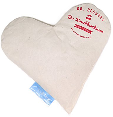 𝗗𝗿. 𝗕𝗲𝗿𝗴𝗲𝗿 BIO-Kirschkernkissen in Herzform [Wärme- und Kältetherapie] 100% natürlich | lindert Schmerzen | Nacken Schulter Rücken | beugt Schwellungen vor | Kissenbezug aus Bio Baumwolle