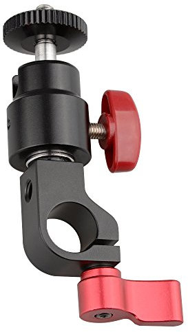 CAMVATE 15 mm Rod Clamp & Kugelkopf Mount Adapter mit 1/4-20 Gewinde zum Befestigen an DIY Zubehör