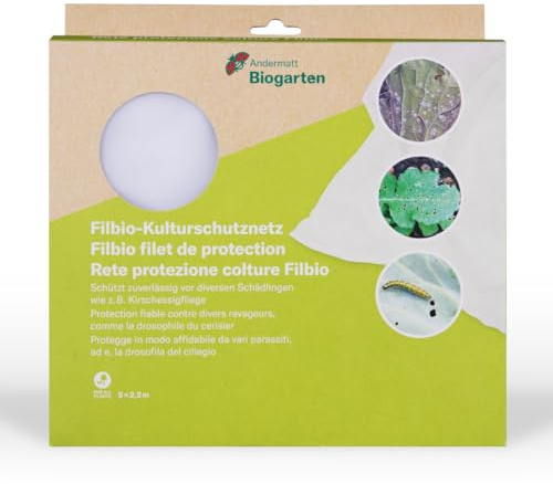 Andermatt Biogarten Filbio Kulturschutznetz 5 × 2,2 m – feinmaschiges Insektenschutznetz – gegen Schädlinge – leichtes PA Netz – für Gemüse, Beeren & Obst