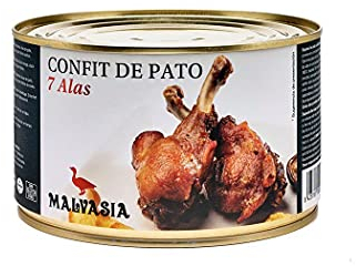 MALVASIA, Enten-Confit, Entenflügel-Confit, Handarbeitsprodukt, Glutenfrei, Runde Dose mit 7 Stück