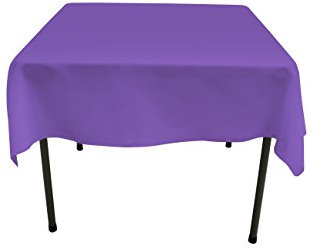 GEFEII Quadratische Tischdecke für die Küche, 137,2 cm, solides Polyester, Tischdecken Hochzeit, Party, Restaurant, Bankett, Essen, Buffet, Tisch, Picknick, Dekorationen (quadratisch - x 137, lila)