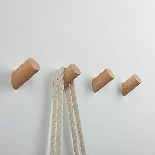 Gumiho Patère en Bois 【Lot de 5】 Écharpe Murale Naturelle Pour Vêtements, Chapeau et Sac, Cintres de Rangement, Porte-serviettes Décoration de Dhambre