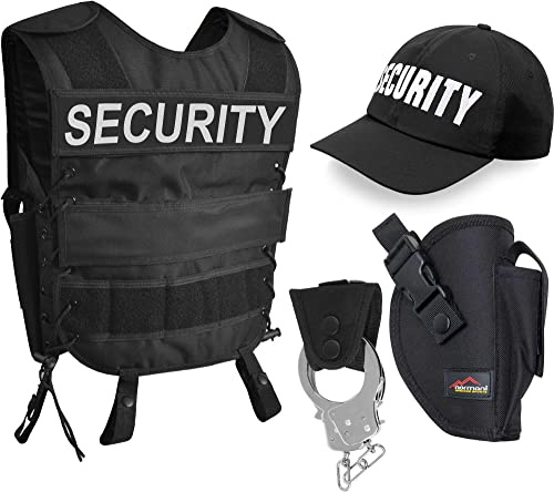 normani SWAT/POLICE/SECURITY Kostüm für Damen und Herren - UNISEX (XS-6XL) - bestehend aus Weste mit Patch, Holster, bestickter Cap, Handschellen + Handschellenhalter