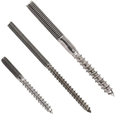 OPIOL QUALITY® Stockschrauben 6x40 mm aus Edelstahl A2 V2A (30 Stück) Doppelgewindeschraube Schraubstifte Gewindestifte Holzschrauben Galvanisch Verzinkt