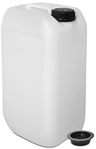 plasteo® Bidón de agua de 15 litros para camping, apto para alimentos, con cierre extra de flash