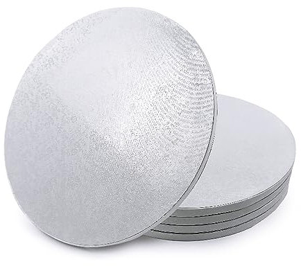 Miss Bakery's House® Cake Drum - 12 mm - Ø 34 cm - Weiß - 4 Stück - Dicke Tortenunterlage - stabil - folienbeschichtet - Torten transportieren - Schichten stapeln