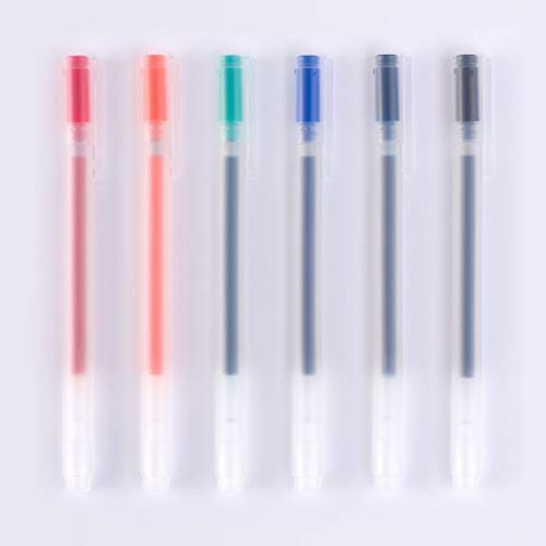 MUJI gel ink ballpoint pen 6-piece set, 0.5 mm nib size, blue, full, 82132410