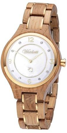 Waidzeit YC03 Weinprinzessin Champagne Uhr Damenuhr Holz Holz 0 bar Analog braun